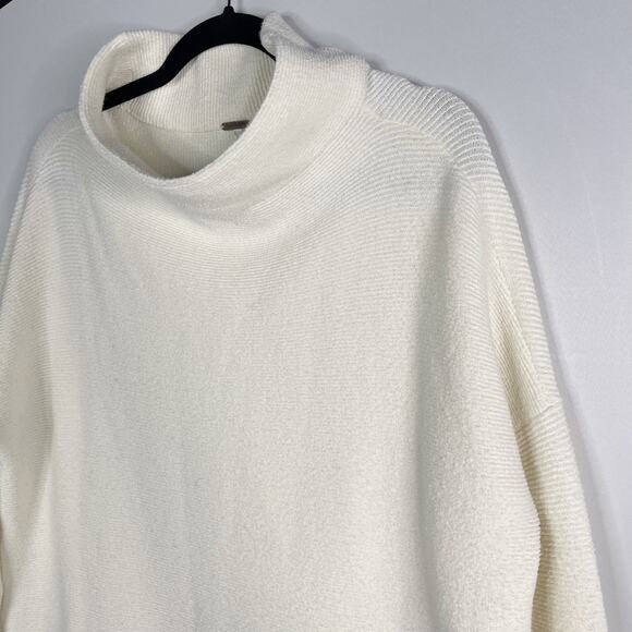 Free People Small Cream Ottoman Slouchy Tunic Sweater Pullover Cotton Oversized - Picture 3 of 11